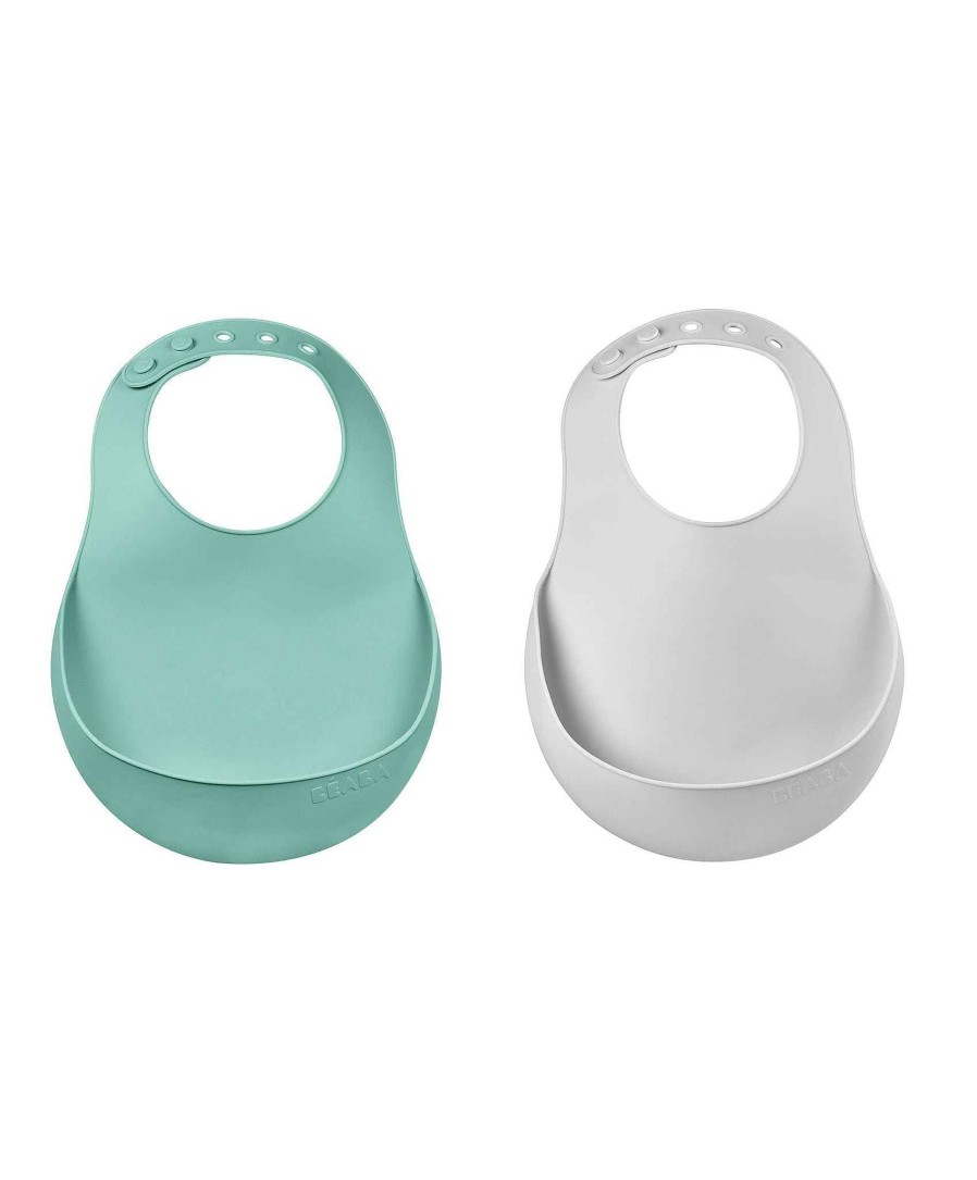 Feeding & Weaning Beaba Baby Weaning Essentials | Juice Highchair & Beaba Silicone Meal Set With Bibs Bundle - Eucalyptus/Blue