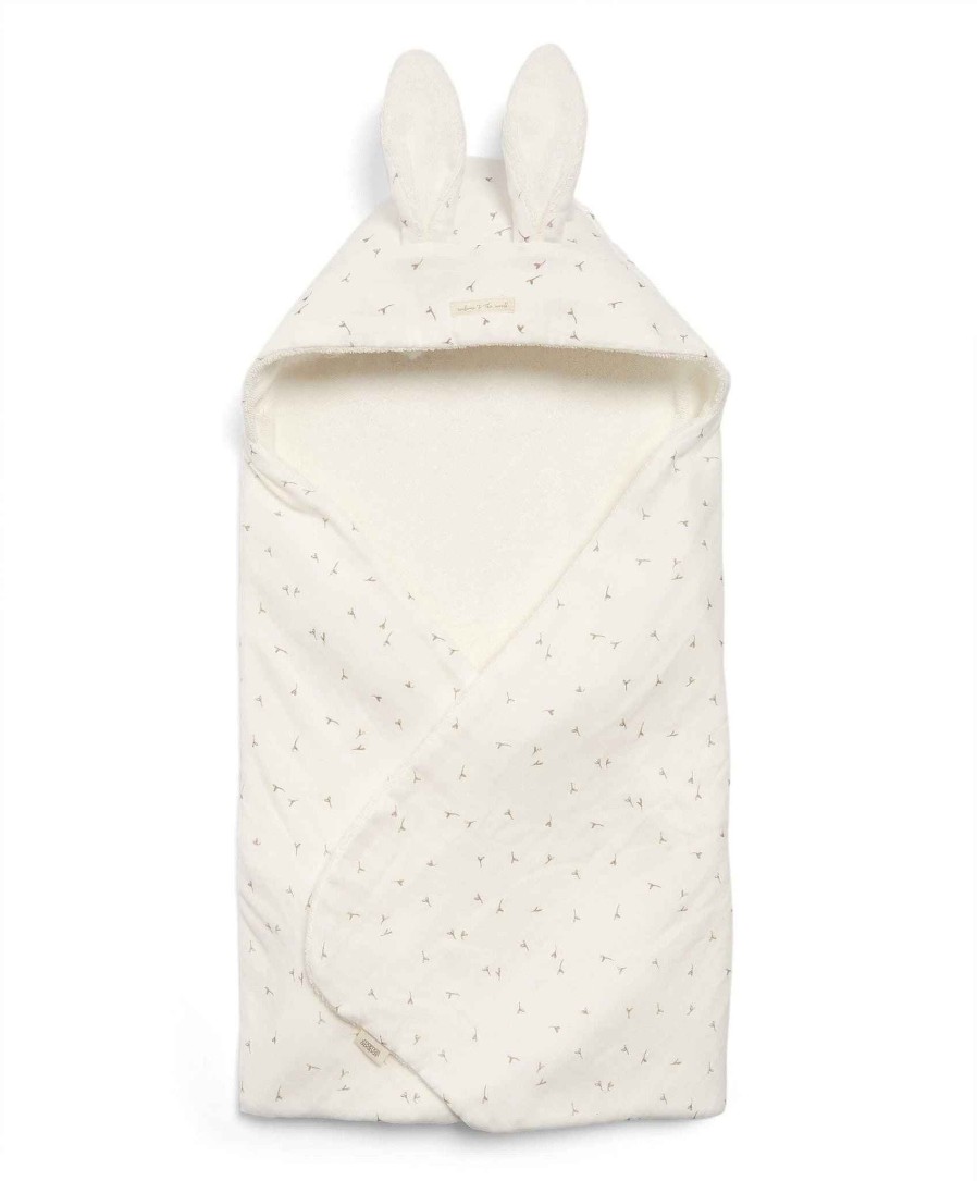 Bathing & Changing Mamas and Papas Baby Towels | Welcome To The World Seedling Seed Hooded Towel - White