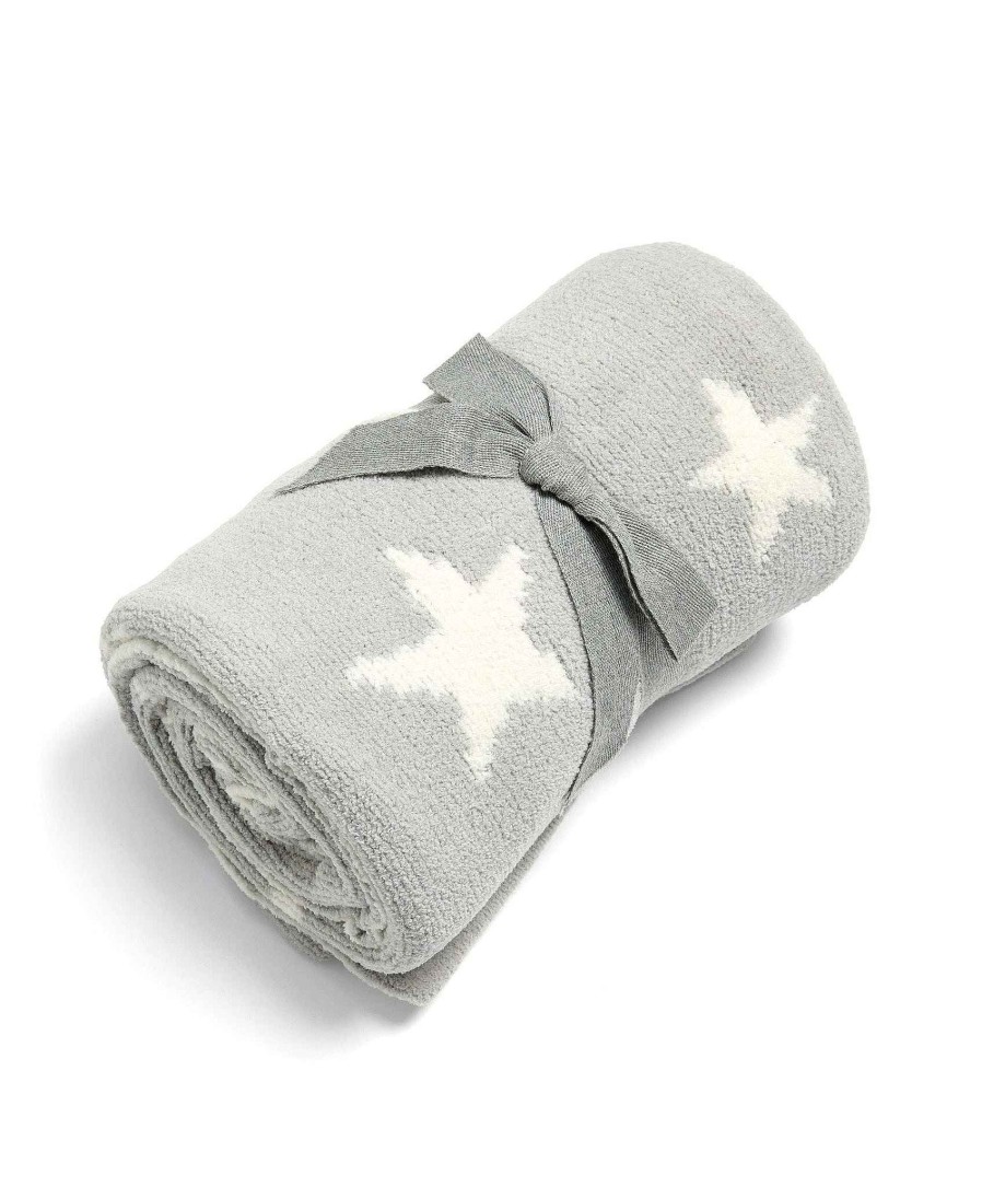 Christmas Mamas and Papas Baby'S First Christmas | Chenille Blanket - Grey Star