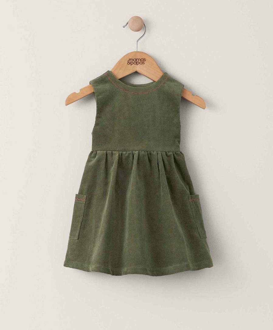 Clothing Mamas and Papas | Cord Pinafore Dress - Green