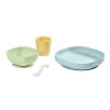 Feeding & Weaning Beaba Baby Cutlery Sets & Plates | Beaba 4 Piece Silicone Meal Set - Blue