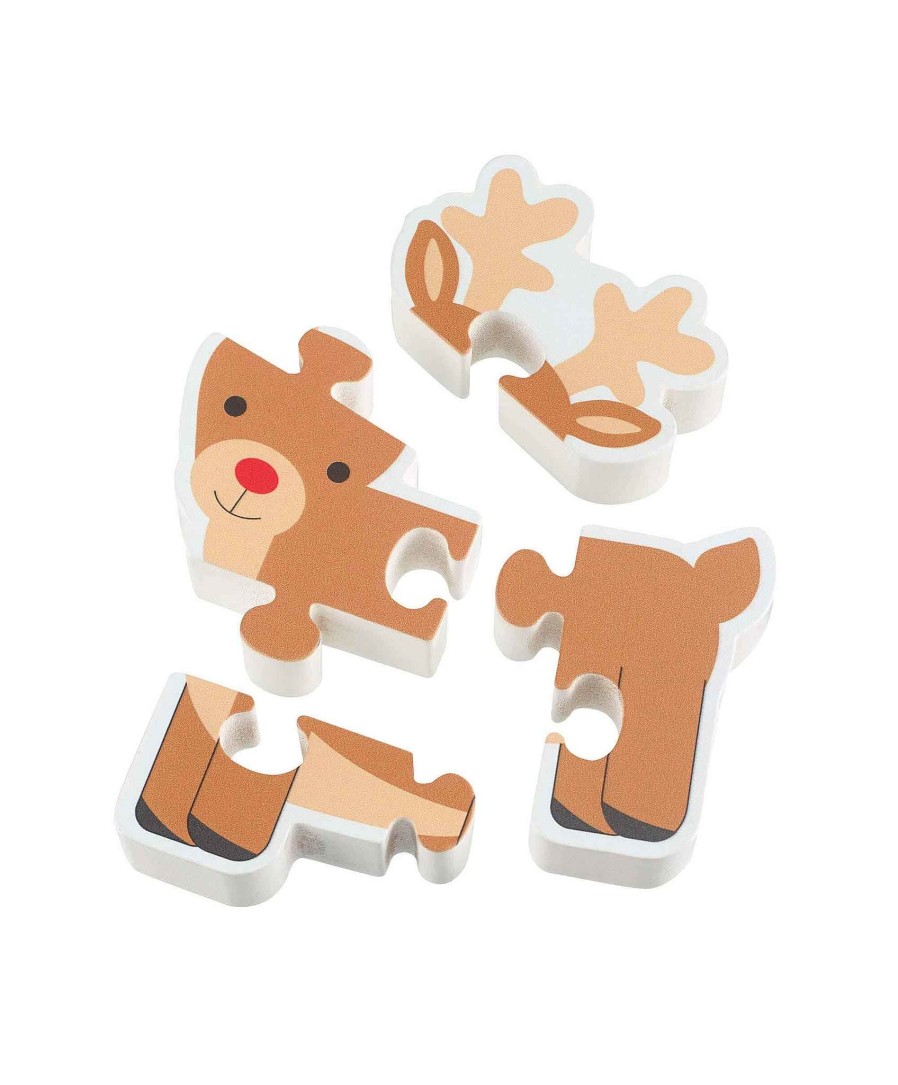 Christmas Orange Tree Toys Christmas Eve | Orange Tree Toys Rudolph Wooden Puzzle