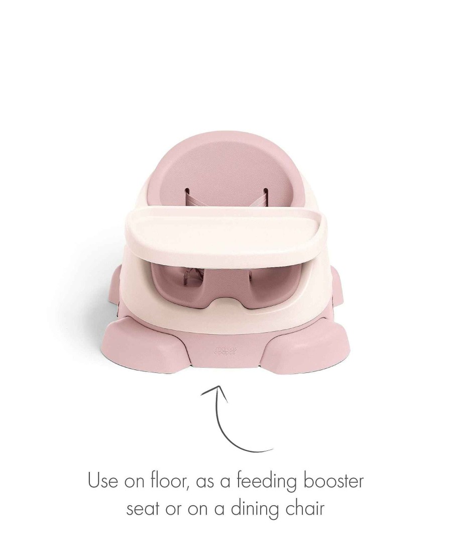 Feeding & Weaning Mamas and Papas Booster Seats | Bug 3-In-1 Floor & Booster Seat With Activity Tray & Beaba Silicone Meal Weaning Set Bundle Blossom / Pink