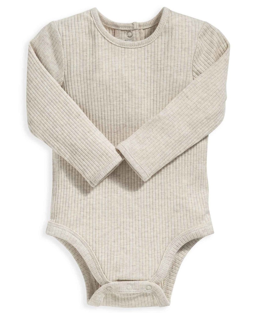 Toys & Gifts Mamas and Papas New Parent Gifts | Organic Cotton Ribbed Bodysuit - Oatmeal