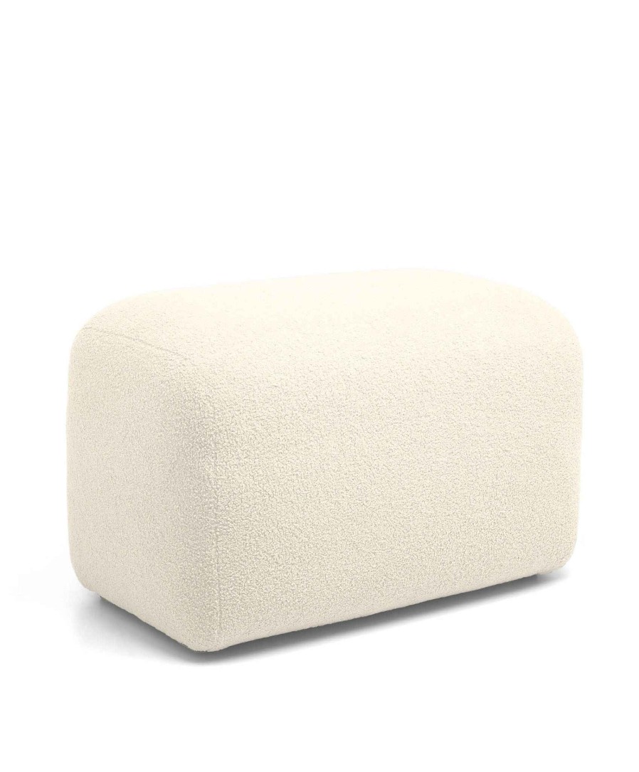 Furniture Mamas and Papas Nursing & Feeding Chairs | Royton Footstool In Boucle - Off White