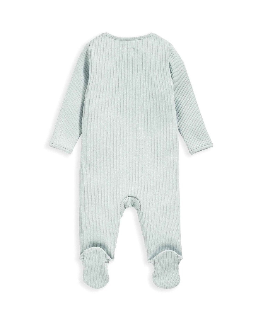 Clothing Mamas and Papas | Organic Cotton Ribbed Sleepsuit - Blue