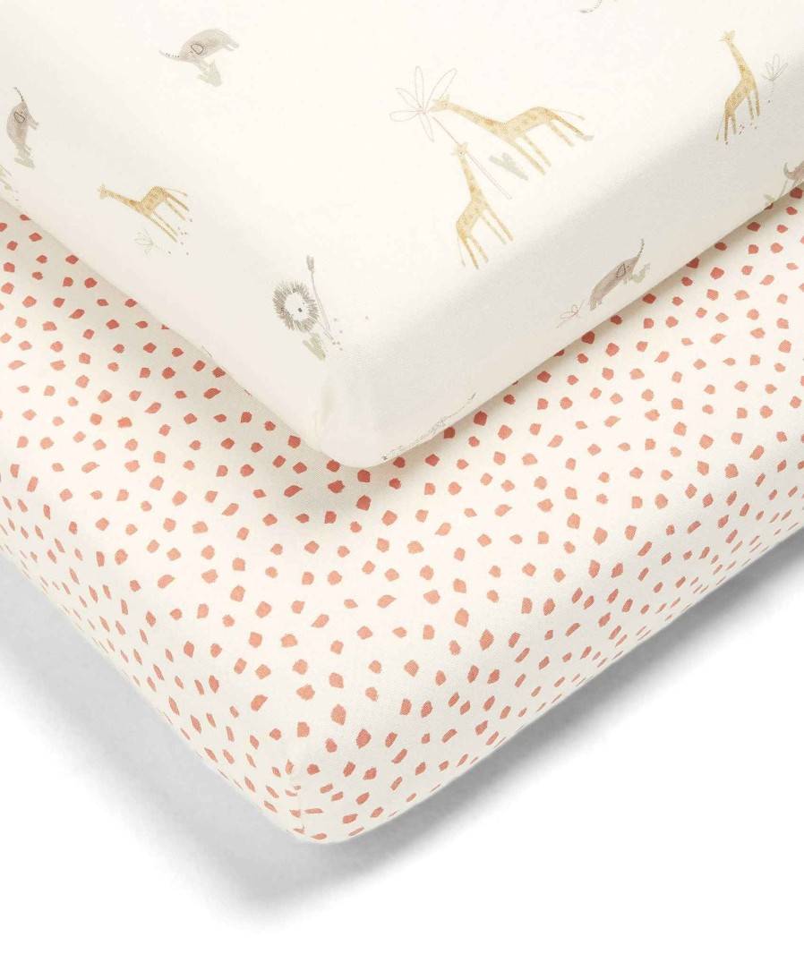 Nursery Mamas and Papas Bedding Essentials | Jungle Cotbed Fitted Sheets - 2 Pack