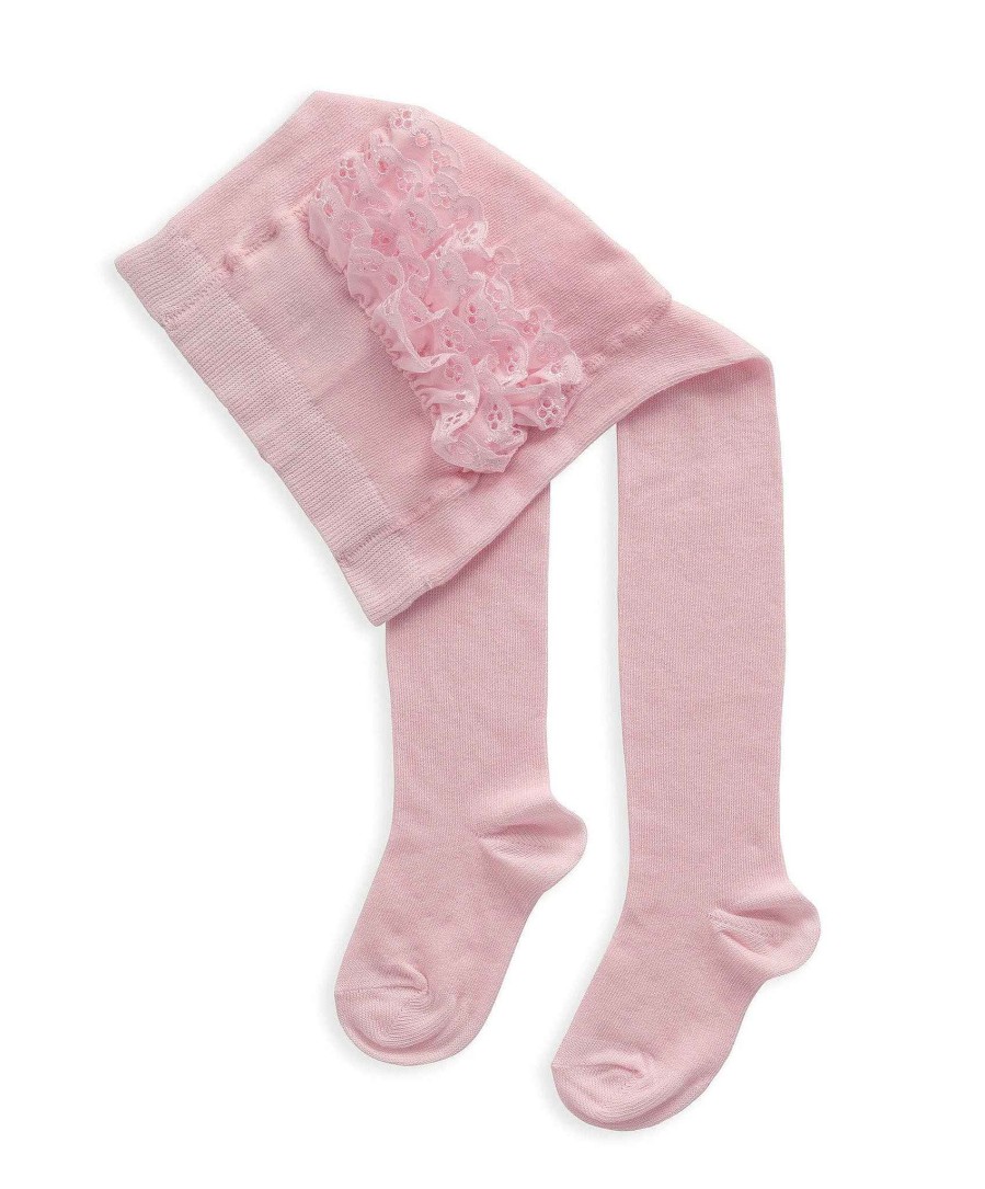 Clothing Mamas and Papas | Pink Ruffle Frill Knitted Tights - 1 Pair