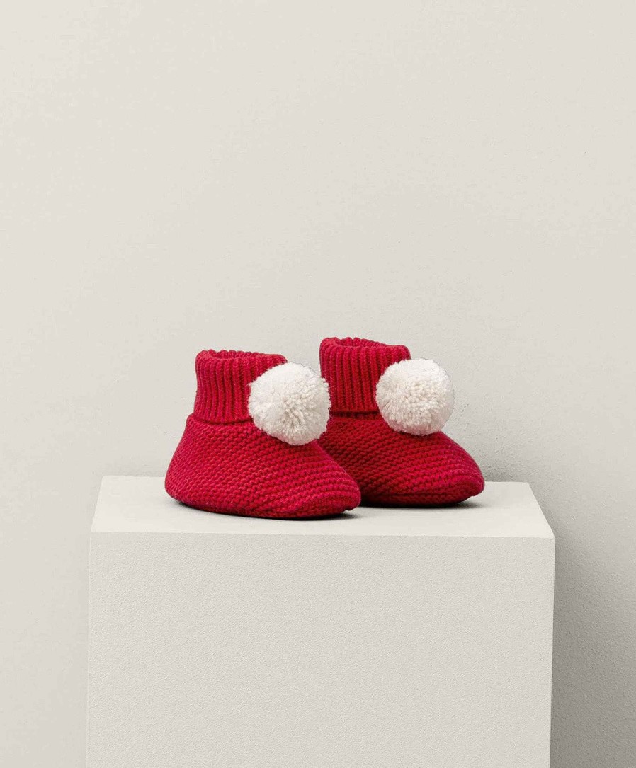 Christmas Mamas and Papas Christmas Jumpers | Pom Pom Knit Christmas Baby Booties