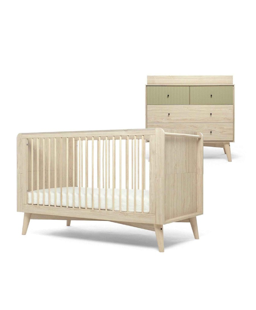 Furniture Mamas and Papas Baby Furniture Sets | Coxley 2 Piece Furniture Set - Natural/Olive Green