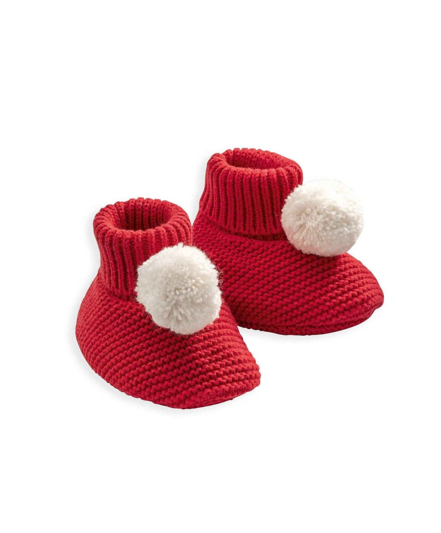 Clothing Mamas and Papas | Pom Pom Knit Christmas Baby Booties