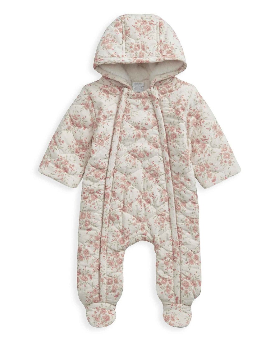 Clothing Mamas and Papas | Neutral All Over Print Cord Quilted Pramsuit