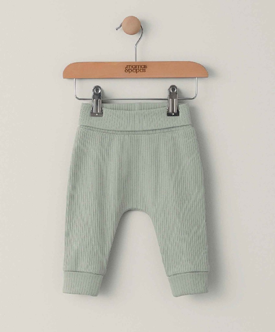 Clothing Mamas and Papas | Organic Ribbed Leggings - Sage Green