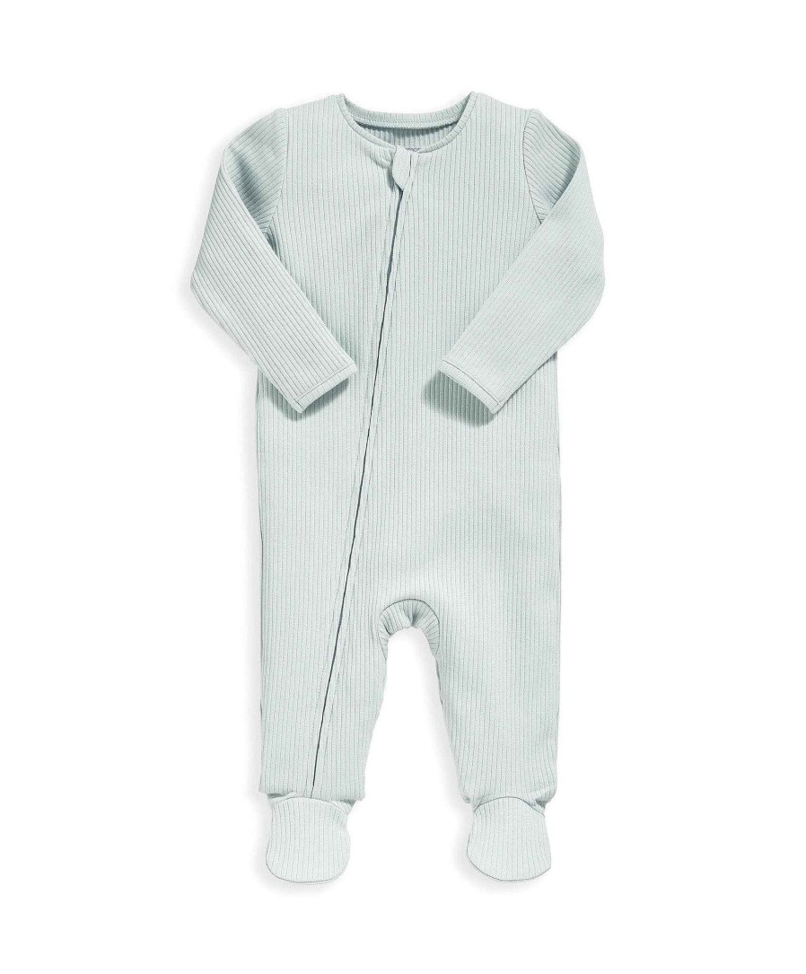 Clothing Mamas and Papas | Organic Cotton Ribbed Sleepsuit - Blue