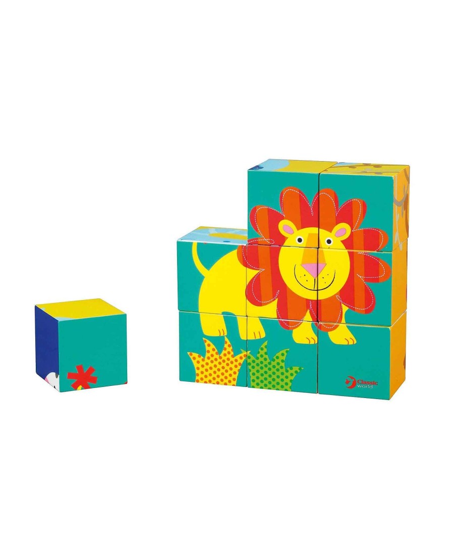 Toys & Gifts Classic World Mum-To-Be Gifts | Classic World Wild Animal Wooden Blocks Puzzle