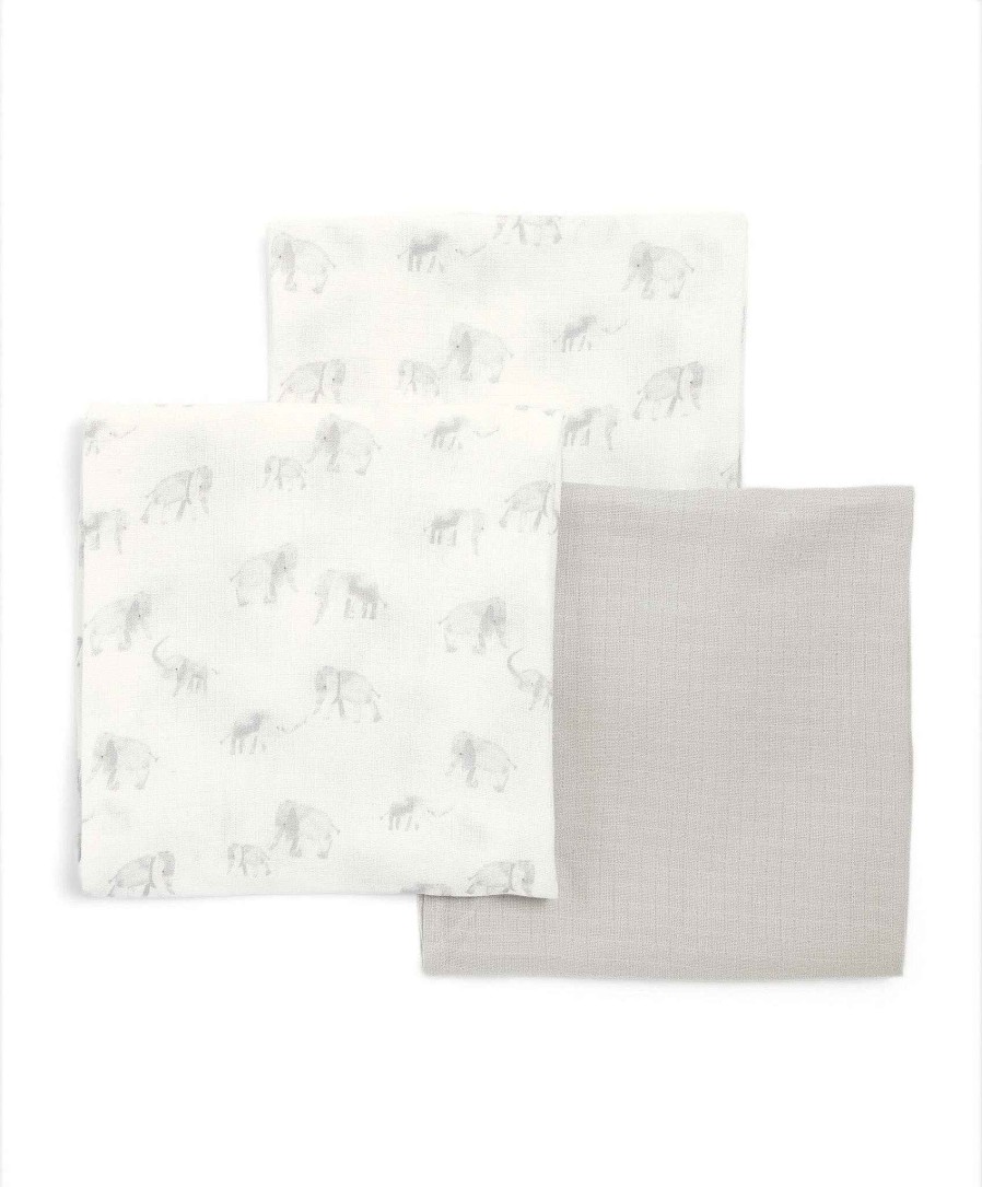 Nursery Mamas and Papas Floral | Welcome To The World Cotton Essentials 5 Piece Interior Bundle - Elephant