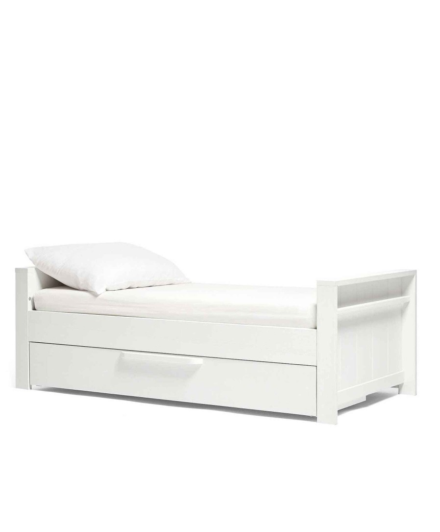 Furniture Mamas and Papas White Nursery Furniture | Franklin Cotbed Set With Premium Pocket Spring Mattress White Wash