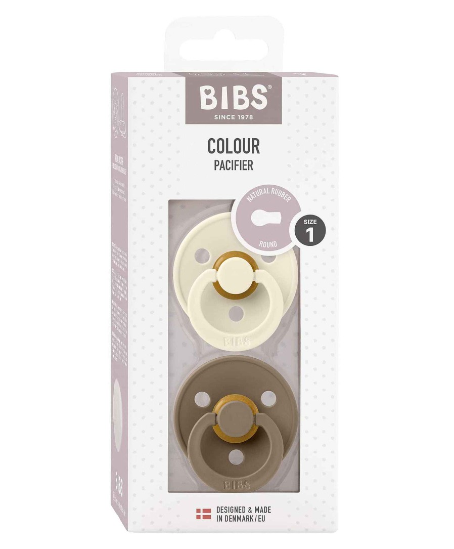 Toys & Gifts Bibs World Baby Shower Gifts | Bibs Colour Dummies 2 Pack Size 1 - Ivory/Dark Oak