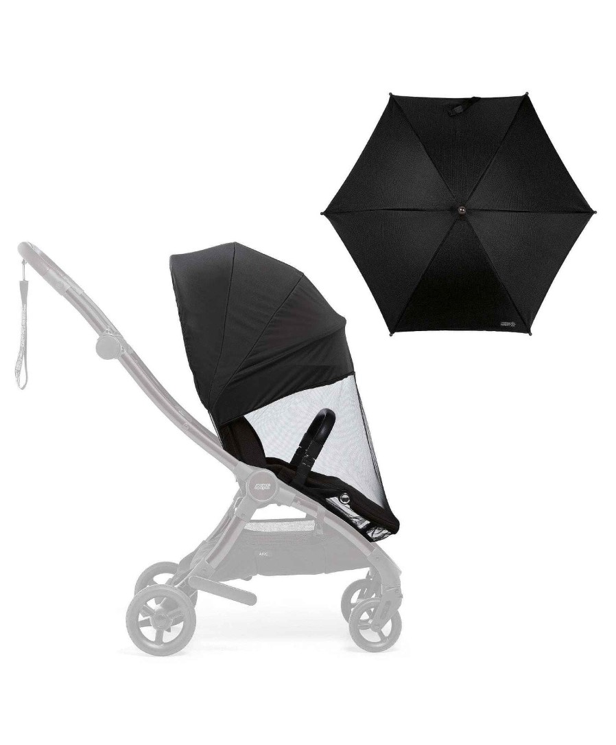 Pushchairs Mamas and Papas Travel Strollers | Universal Parasol & Airo Sunshield And Insect Net - Black