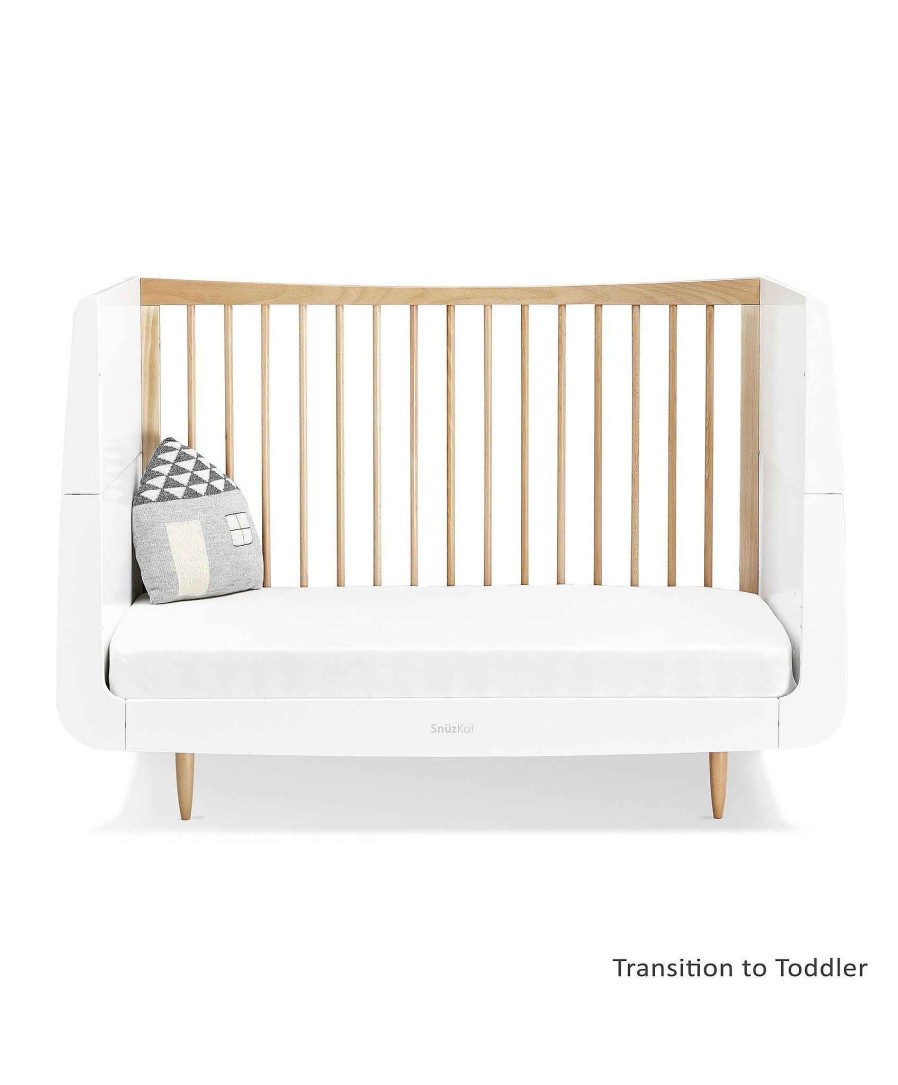 Furniture Snuz White Nursery Furniture | Snuzkot Skandi Cotbed - Natural