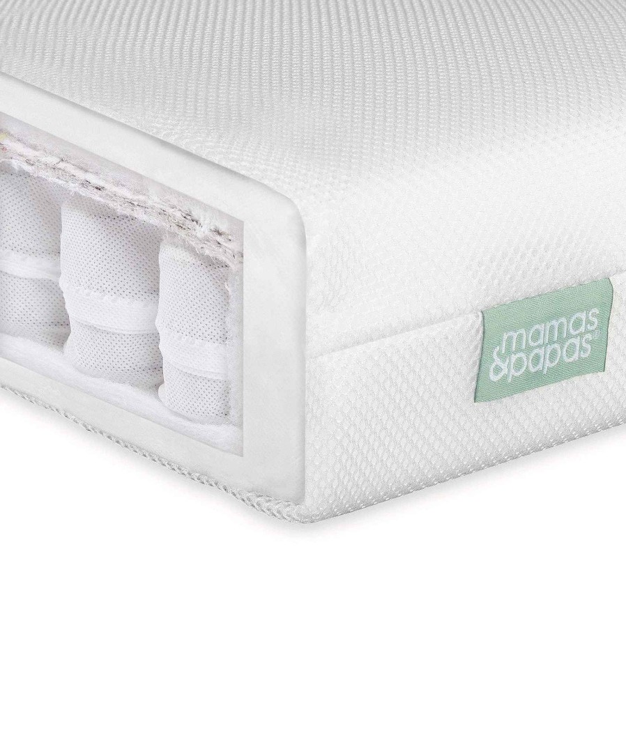 Nursery Mamas and Papas Mattress Protectors & Covers | Premium Pocket Spring Cotbed Mattress & Anti-Allergy Mattress Protector Bundle