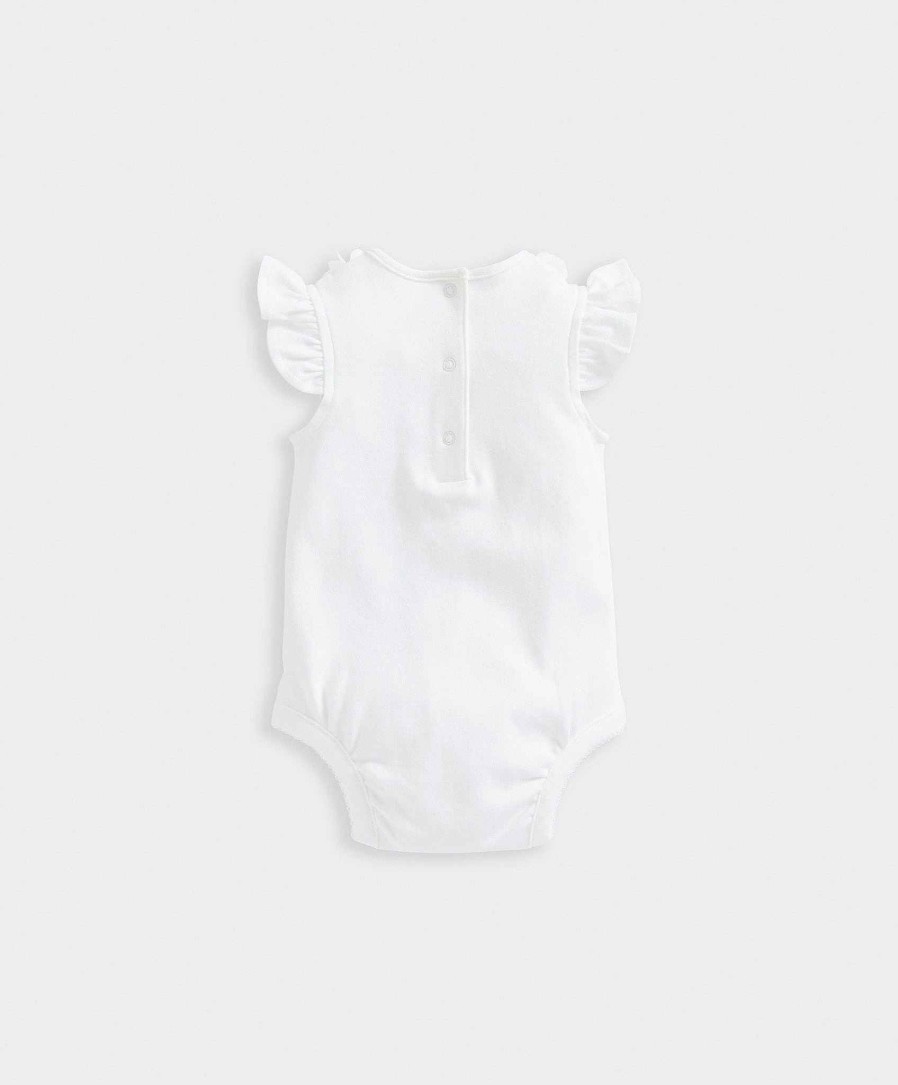 Clothing Mamas and Papas | White Floral Collar Bodysuit