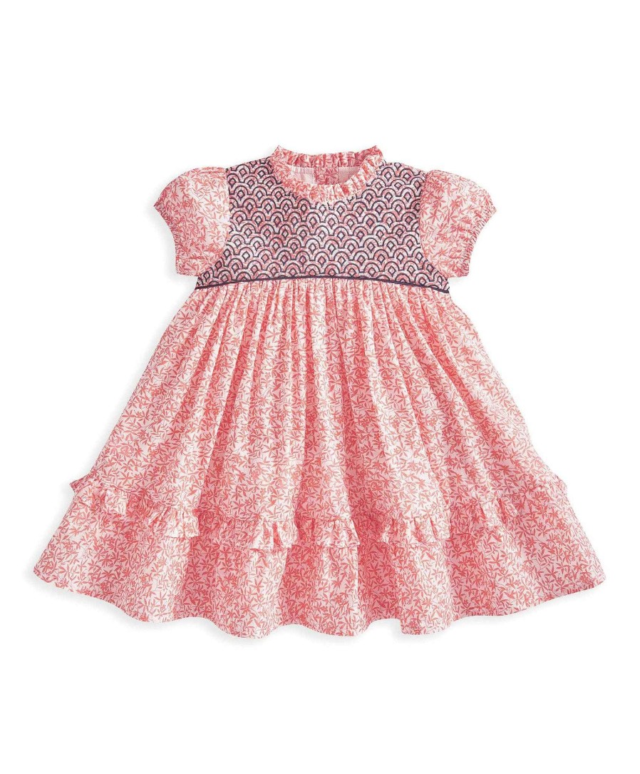 Clothing Mamas and Papas | Laura Ashley Ruffle Neck Embroidered Dress