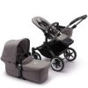 Pushchairs Bugaboo Pushchairs & Prams | Bugaboo Donkey 5 Twin Carrycot & Seat Pushchair Grey Melange