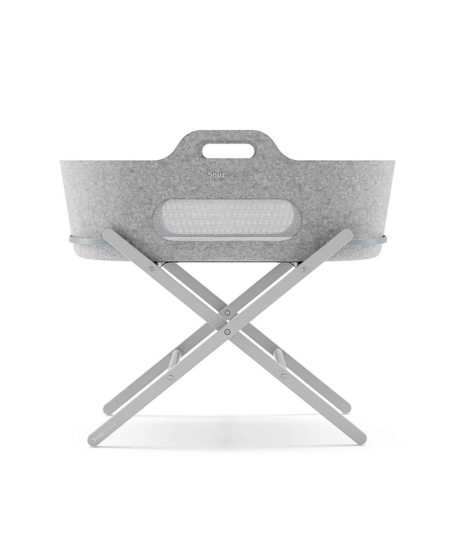 Furniture Snuz Moses Baskets | Snuzbaskit Light Grey Moses Basket & Dove Stand