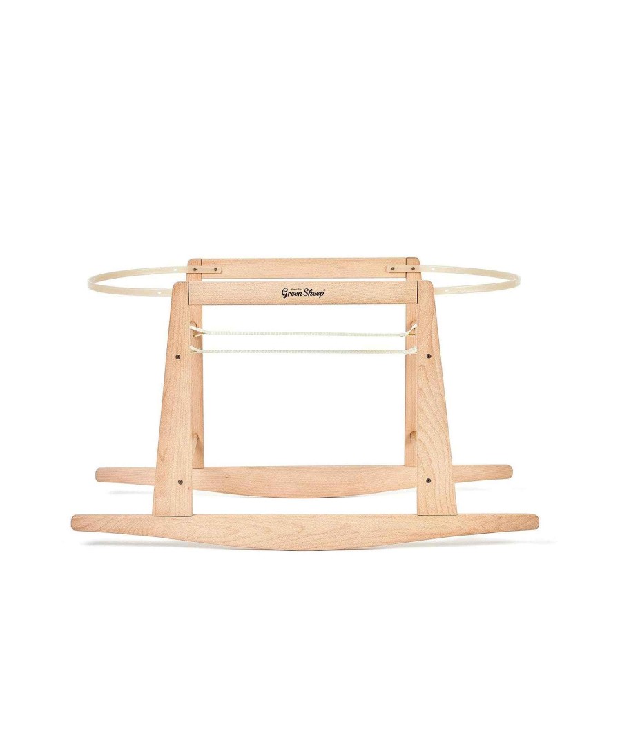 Furniture Little Green Sheep White Nursery Furniture | Little Green Sheep Moses Basket & Stand - White / Natural