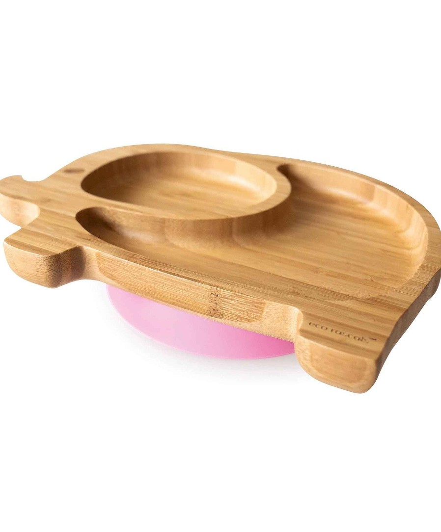 Feeding & Weaning Eco Rascals Baby Cutlery Sets & Plates | Eco Rascals Elephant Plate - Pink