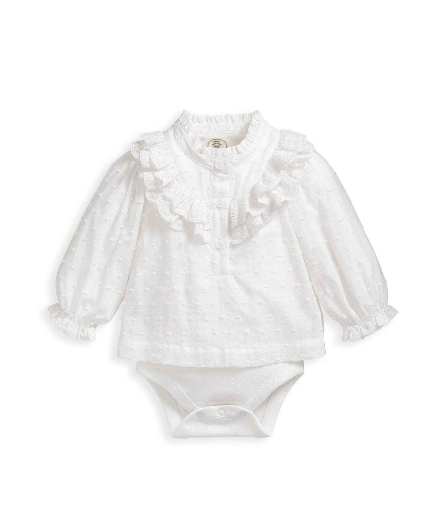 Clothing Mamas and Papas | Laura Ashley Lace Frill Bodysuit