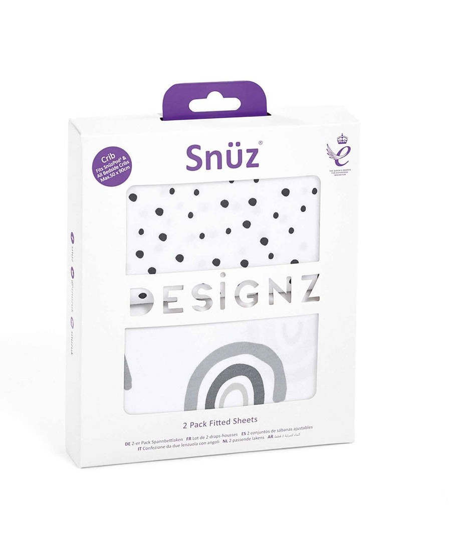 Nursery Snuz Baby Sheets | Snuz Fitted Crib Sheets 2 Pack - Rainbow