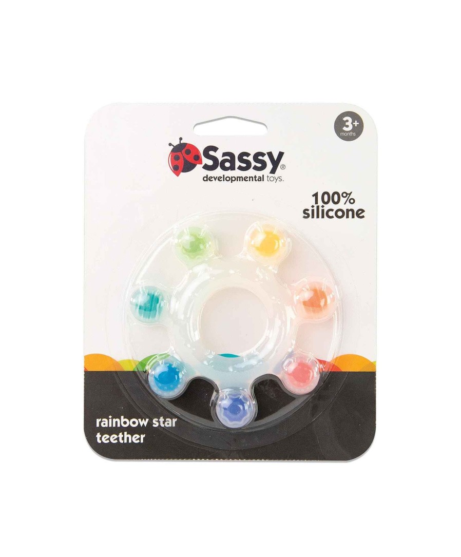 Feeding & Weaning Sassy Dummies & Soothers | Sassy Rainbow Star Silicone Teether