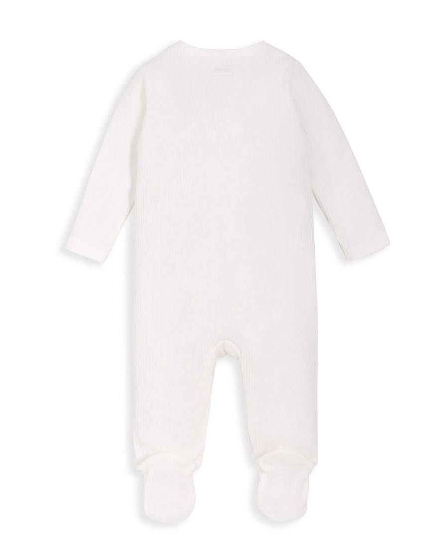 Clothing Mamas and Papas | Organic Cotton Ribbed Sleepsuit - White