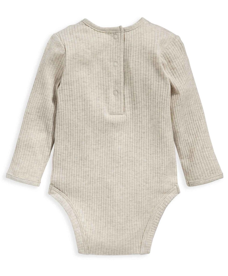 Clothing Mamas and Papas | Organic Cotton Ribbed Bodysuit - Oatmeal