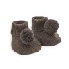 Toys & Gifts Mamas and Papas Baby Shower Gifts | Knitted Pom Booties - Chocolate Brown