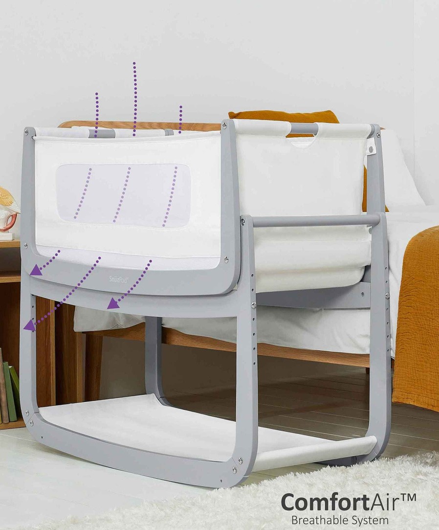 Furniture Snuz Bedside Cribs | Snuzpod4 Bedside Crib - Dove Grey