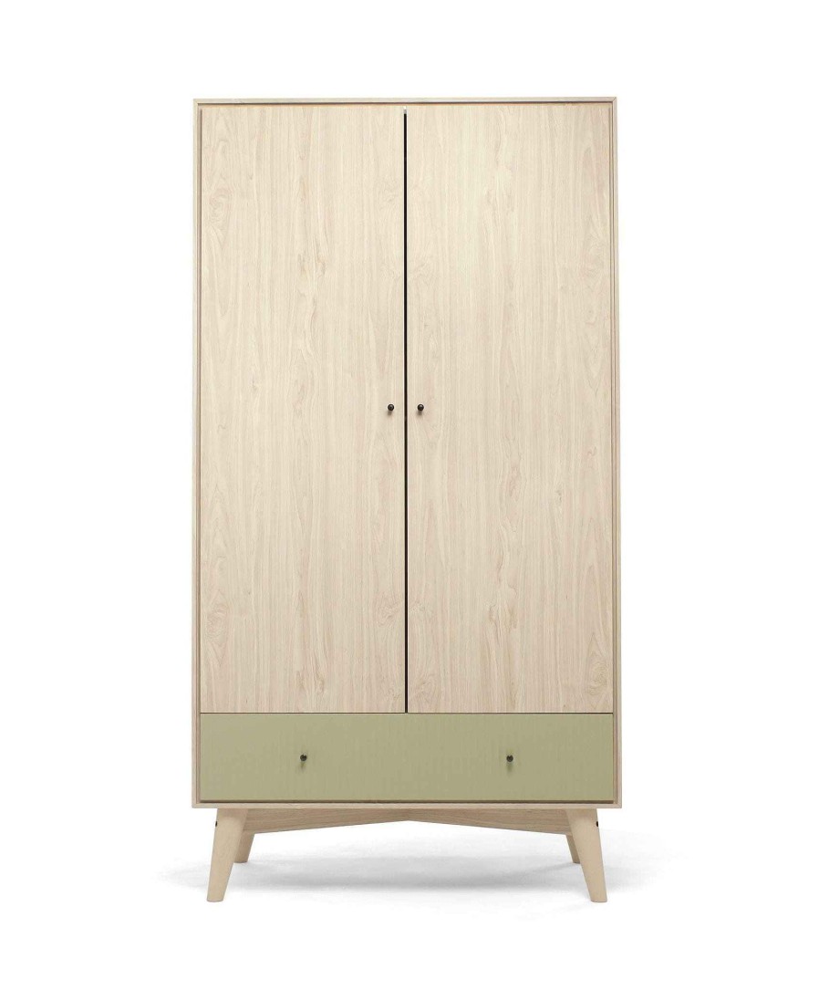 Furniture Mamas and Papas Baby Wardrobes | Coxley Wardrobe - Natural/ Olive Green