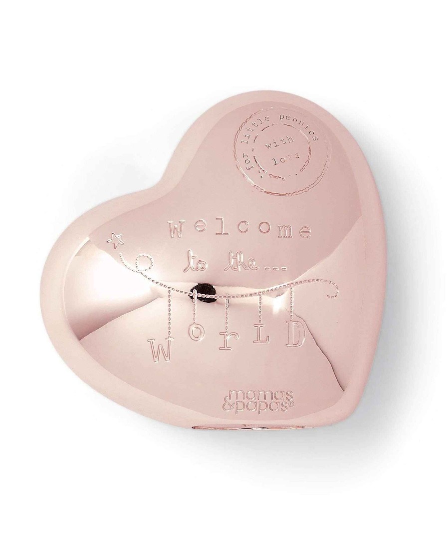 Toys & Gifts Mamas and Papas Baby Girl Gifts | Rose Gold - Heart Money Box