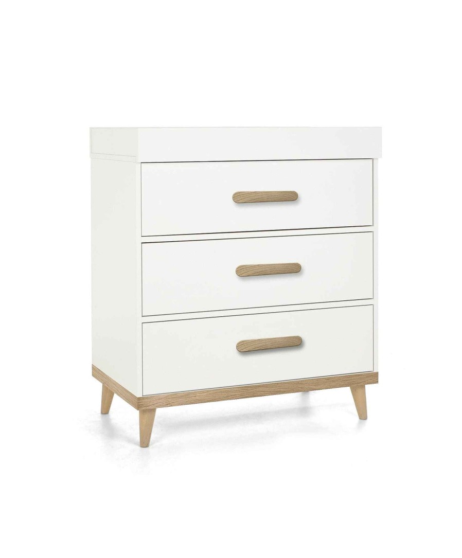 Furniture Mamas and Papas White Nursery Furniture | Austwick 2 Piece Furniture Set With Cotbed And Dresser Changer - White