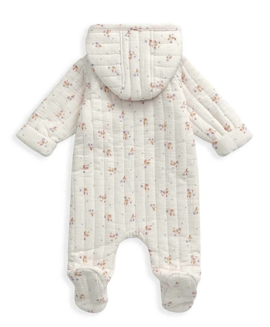 Clothing Mamas and Papas | Berry Floral Print Pramsuit - Cream