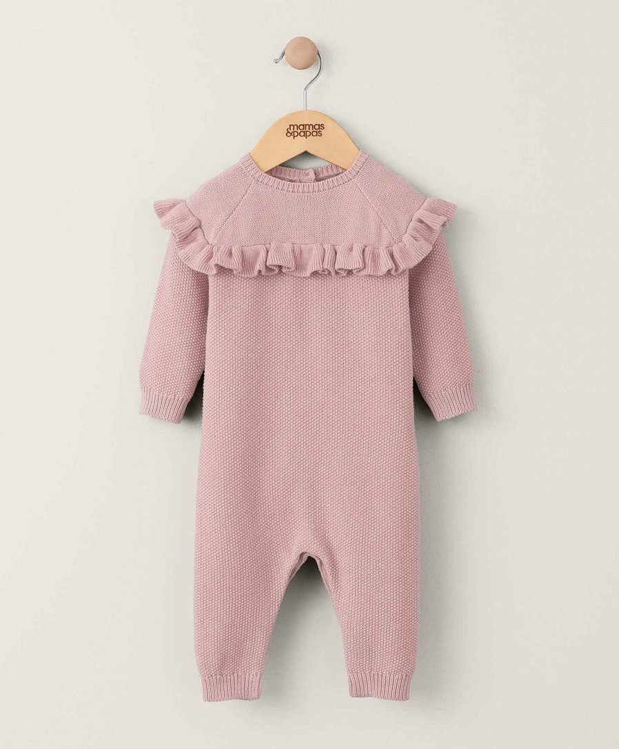 Clothing Mamas and Papas | Frill Detail Knitted Romper - Pink