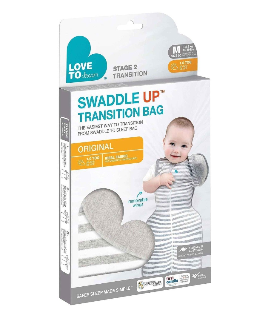 Nursery Love to Dream Neutral Baby Bedding | Love To Dream Swaddle Up™ Transition Bag Cotton Original Grey - Medium