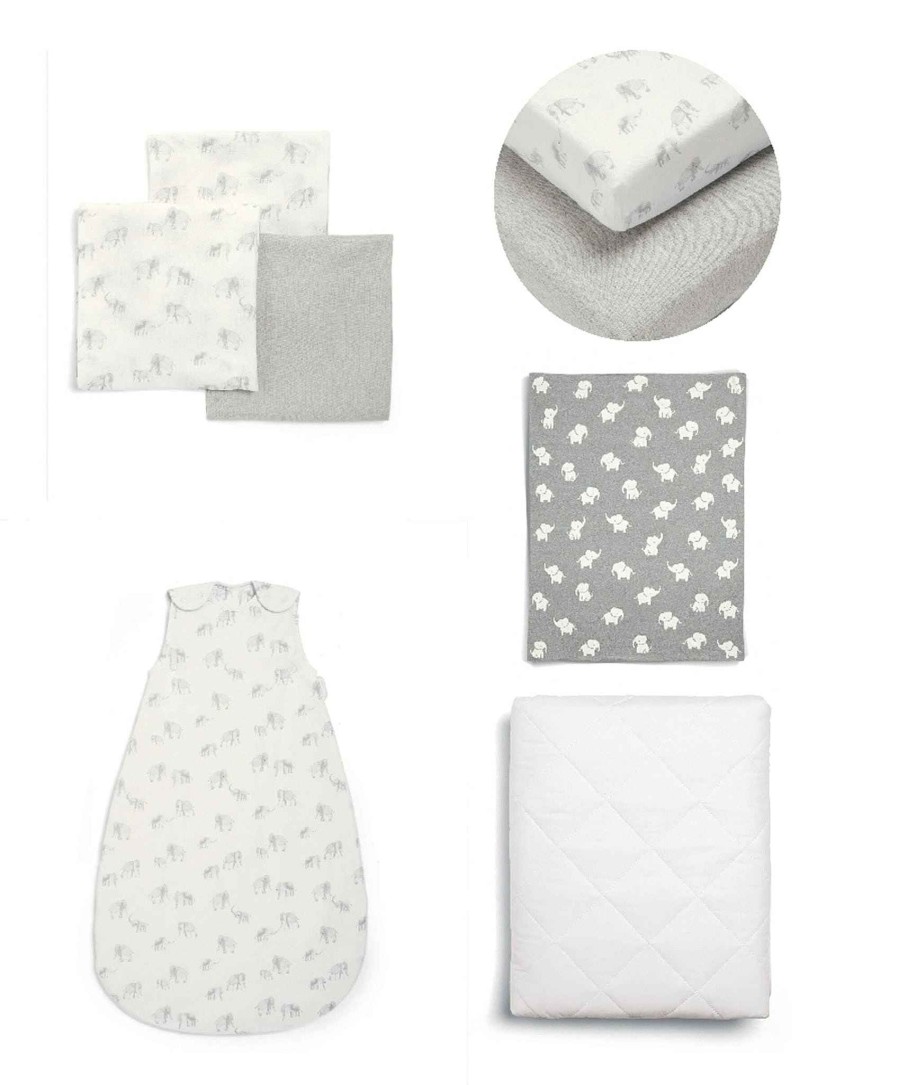 Nursery Mamas and Papas Nursery Sets & Bundles | Welcome To The World Cotton Essentials 5 Piece Interior Bundle - Elephant