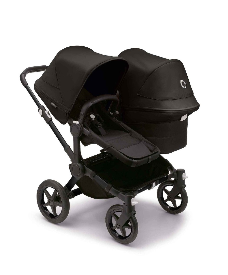 Pushchairs Bugaboo Twin Buggies & Tandem | Bugaboo Donkey 5 Duo Extension Set Complete Midnight Black