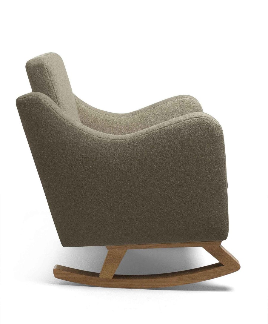 Furniture Mamas and Papas Grey Nursery Furniture | Bowdon Nursing Chair Mink Boucle & Mid-Oak