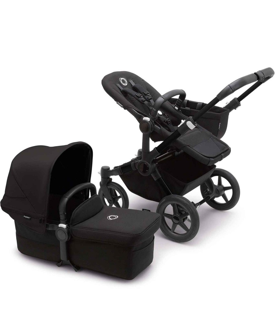 Pushchairs Bugaboo Twin Buggies & Tandem | Bugaboo Donkey 5 Twin Carrycot & Seat Pushchair Midnight Black