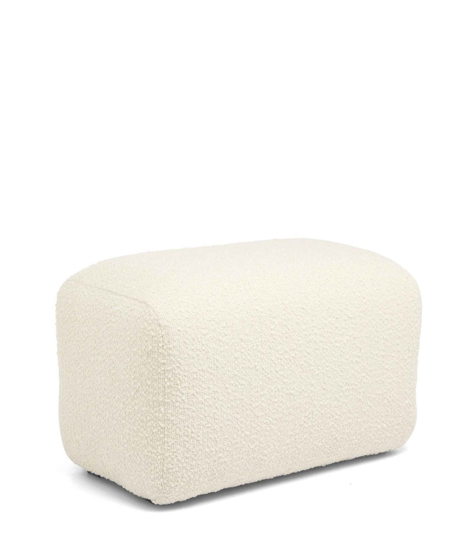 Furniture Mamas and Papas White Nursery Furniture | Royton Footstool In Chenille Boucle - Oyster