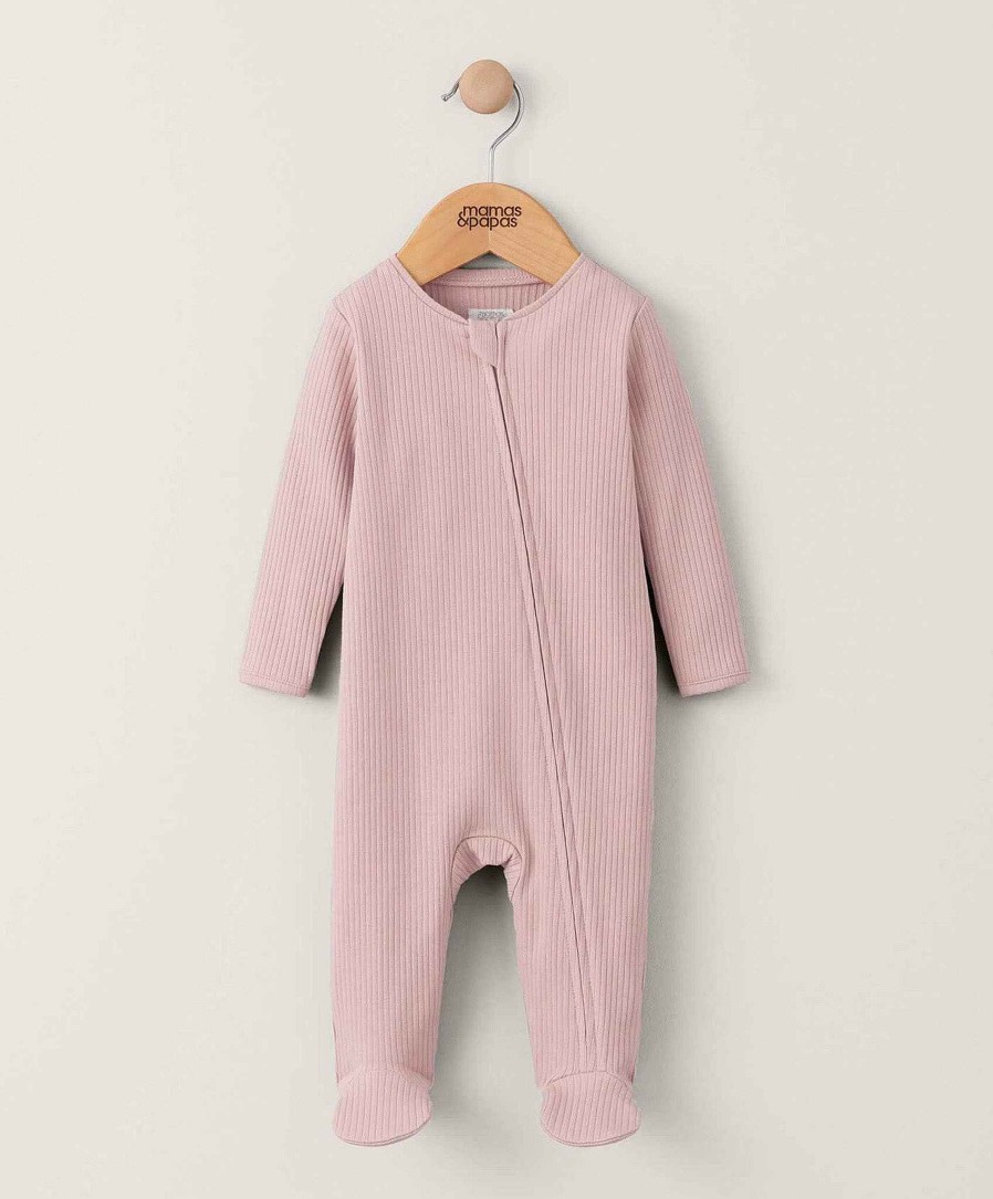 Clothing Mamas and Papas | Organic All In One Sleepsuit - Dusky Pink